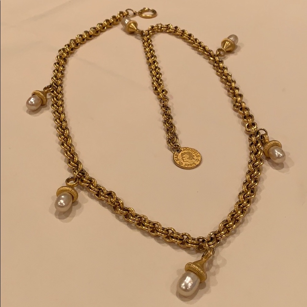 Vintage Karl Lagerfeld Paris Pearl Gold Belt
